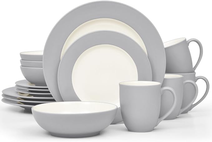 Noritake Colorwave Slate 16-Piece Rim Dinnerware Set Service For 4