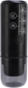 Portable Coffee Maker Self Heating Electric Machine 17Bar Pressure for Travel Camping Office With Coffee Powder &amp Capsules Compartment Especially for RV Hiking (black)