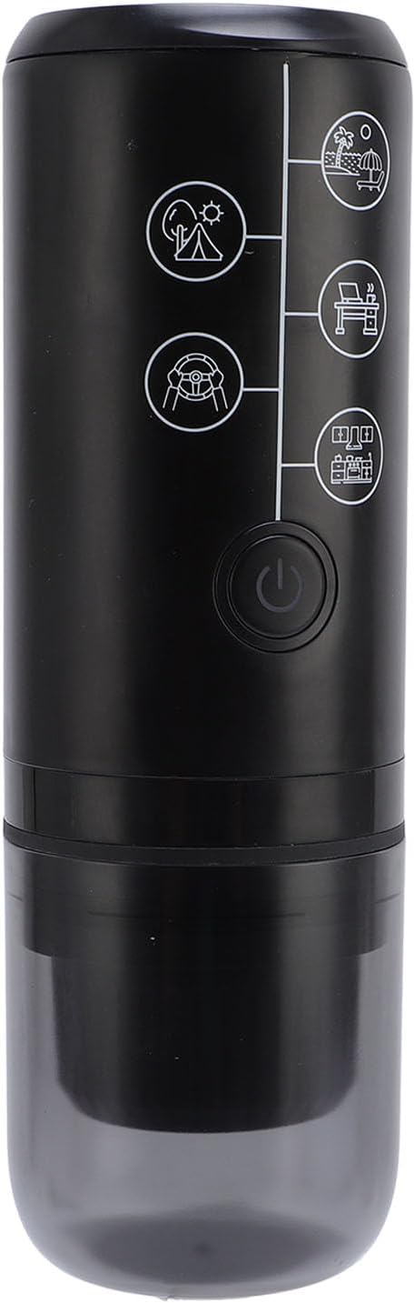 Portable Coffee Maker Electric Coffee Machine with Powder and Capsules Compartment 17Bar Pressure Battery Operated Travel Camping Office 2600mAh Battery USB C Self Heating