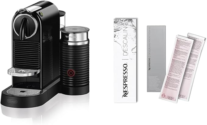 Nespresso CitiZ&ampmilk Espresso Machine by De'Longhi Limousine Black Descaling Kit