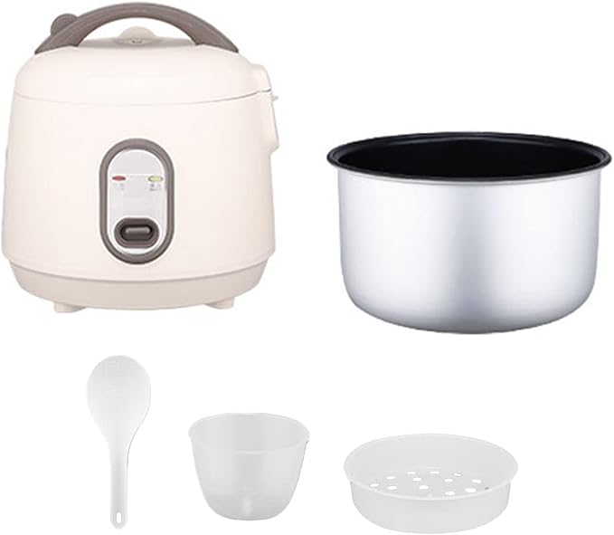 Small Rice Cooker Multifunctional Nonstick Portable Rice Cooker for Kitchen (White)