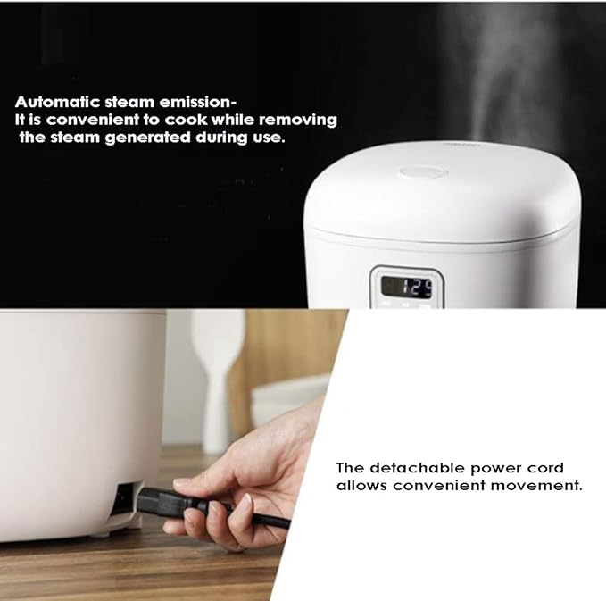 Rosa Rice Cooker for 1-3 People Delicious rice 24 Hours PresetPortable Rice Cooker 3 Cups 9.4 x 8.3 x 7.9 White 220V(Provide 110 volt transformer)