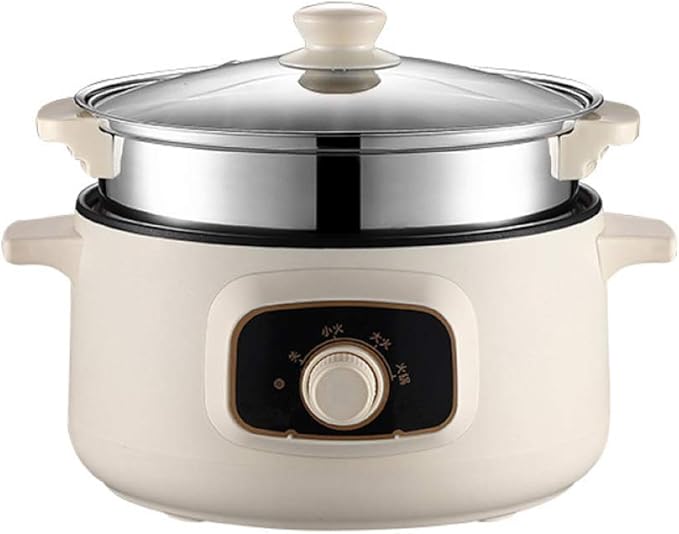Cooking Pot Multifunctional Rice Cooker Slow Cooker With Automatic Power-Off Protection Household Small Hot Pot Rice Cooker With Steamer(Khakimechanicalversion24cm)
