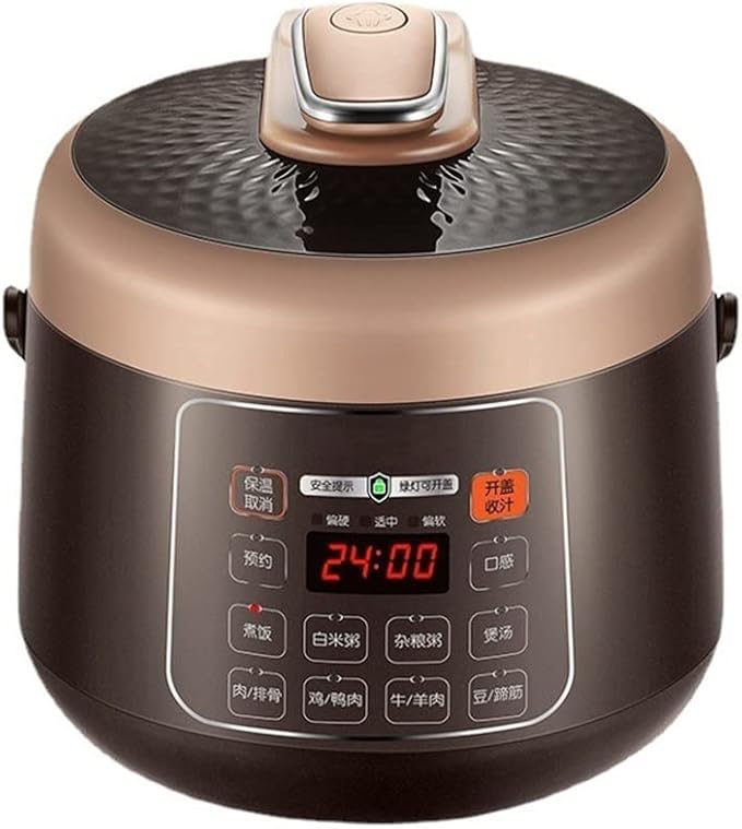 Mini Electric Rice Cooker 2.5L Small Cookers Kitchen Appliance Lunch Box Lunch Heater Porridge Soup for 2-4 People (Brown)