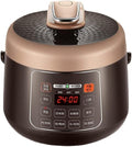 Mini Electric Rice Cooker 2.5L Small Cookers Kitchen Appliance Lunch Box Lunch Heater Porridge Soup for 2-4 People (Brown)