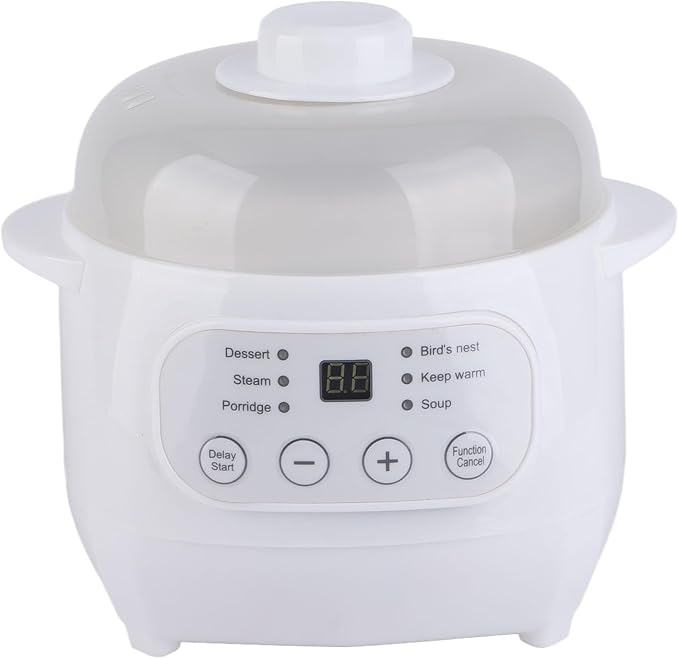 1L 200W Electric Stew Pot Ceramic Liner Versatile Cooker for Porridge Rice Soup