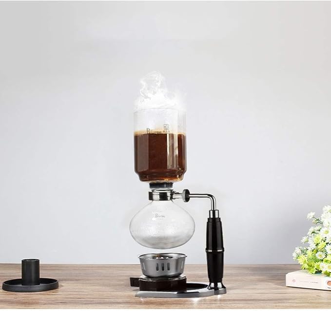 HASMI Coffee Kettle Siphon Coffee Pot Set Filter Pot Glass Household Siphon Coffee Machine Vacuum Coffee Pot Coffee Appliance Coffee Maker Black Dingzhebo2022
