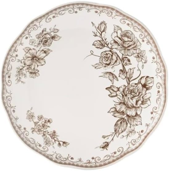 Vintage inspired Agatha Brown 12-Piece Stoneware Dinnerware Set