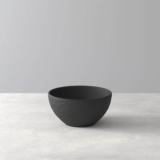 Villeroy &amp Boch Manufacture Rock 4-Piece Place Setting Dinner Plate Salad Plate Rice Bowl Pasta Bowl Premium Porcelain Made in Germany Matte Black