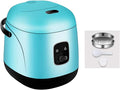 Rice Cooker - Rice Cooker With Steamer Basket Electric Rice Cooker &amp Rinse Basket Portable Mini Rice Cooker Nonstick 15 Minutes Fast Cooking Re-heating Keep Warm For 2-4 People (Color : Blu