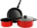 Kitchen Cooking Sets 3 Piece Nonstick Cookware Set Milk Pot Stock Pot Frying Pan with 1 Glass Lid Iron Cooking Pot Set Cookware Sets