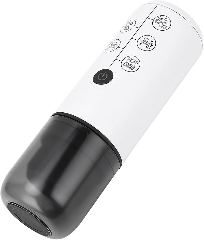 Portable Electric Coffee Machine Cordless Rechargeable 17 Bar Pressure Electric Capsule Coffee Maker for Outdoor Home (White)