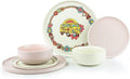 Everything Kitchens Modern Flat 16-Piece Dinnerware Set | Peace &amp Love (24-Piece Dinnerware Set | Soft Pink)