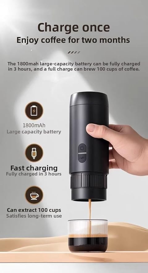 Portable Coffee Maker Home Office Automatic Capsule Extraction Travel Camping Gifts (Coffee machine/2S/Automatic extraction/)