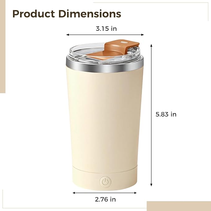 Self-Stirring Mug 400Ml Rechargeable Stirring Cup With Detachable Base 304 Stainless Steel Type-C Charging Coffee And White