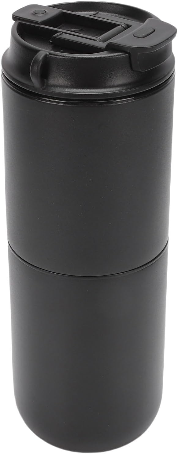 Electric Coffee Maker With Mill 350ML Cordless Rechargeable Battery Operated Coffee Machine Semi Automatic Cup For Camping Office Travel (Black)