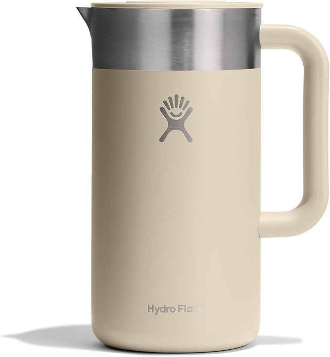 Hydro Flask French Press- Insulated Stainless Steel Coffee Maker Camping and Outdoors Oat Tan