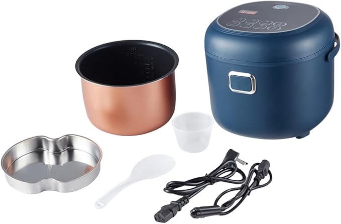 Electric Rice Cooker Rice Cooker for Car 2L Small with Six Pre Set Functions Food Steamer Travel Rice Cooker for Driving 24V(12V to 24V)