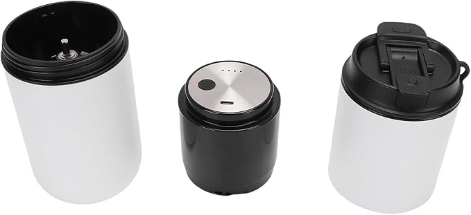 Electric Coffee Maker With Mill 350ML Cordless Rechargeable Battery Operated Coffee Machine Semi Automatic Cup For Camping Office Travel (White)