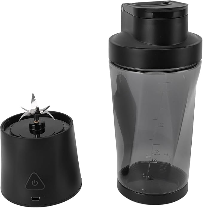 Jiawu Portable Blender 350W Powerful Motor 6 Stainless Steel Blades 700mL USB Rechargeable 6000mAh Personal Blender for Shakes and Smoothies Travel Cup with Leakproof Lid and