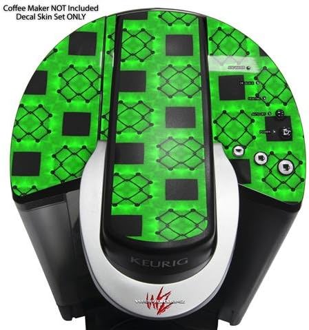 Decal Style Vinyl Skin compatible with Keurig K40 Elite Coffee Makers Criss Cross Green (COFFEE MAKER NOT INCLUDED)