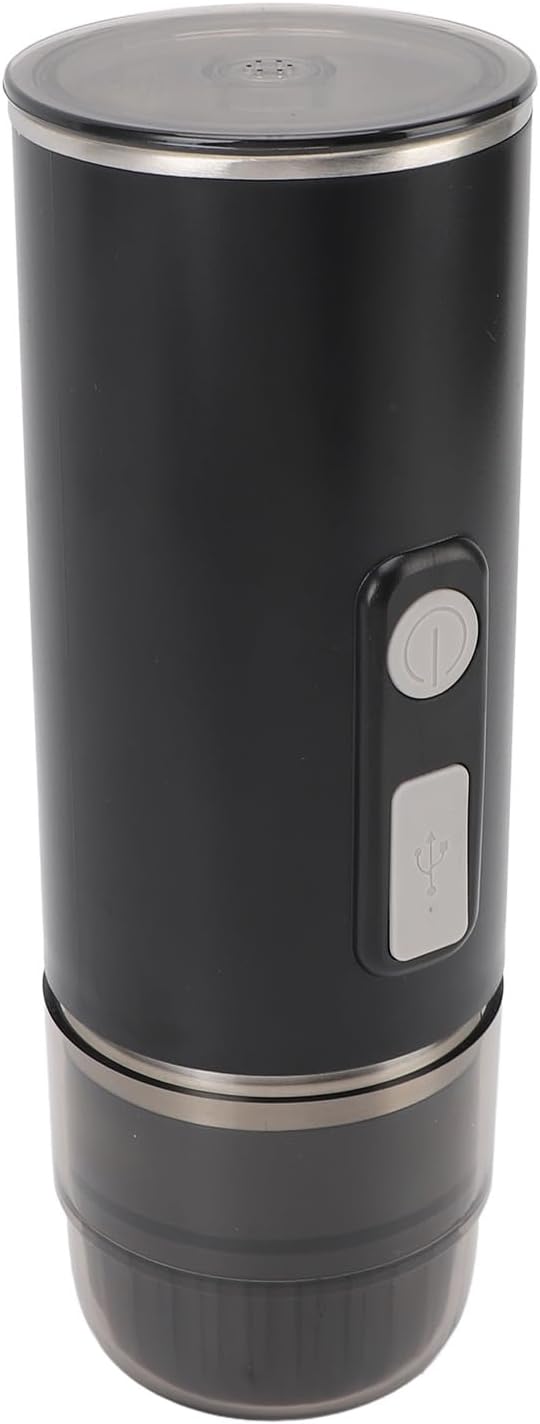 Fabater Portable Espresso Maker Rechargeable 800mAh Battery Electric Coffee Machine for Ground Coffee Capsules Car Charger Included with Travel Camping Office Home Use