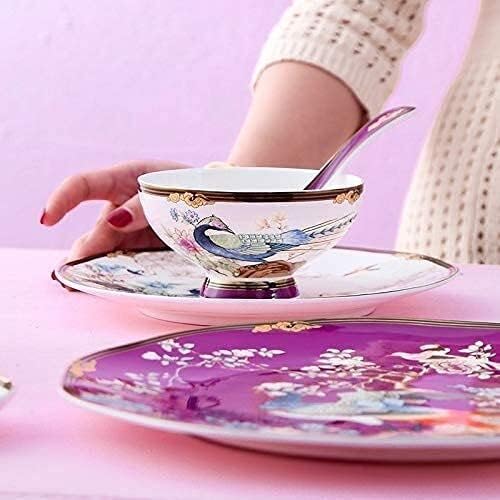 Dinnerware Sets Dish Set11pcs Bone China Tableware Set Ceramic Set Bowls and Plates Luxury Cups and Plates SetService for 1