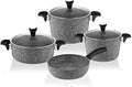 7 Piece Granite Cookware Set Gray Pan Kitchen Utensil Useful Non-Stick Pan Cookware Set