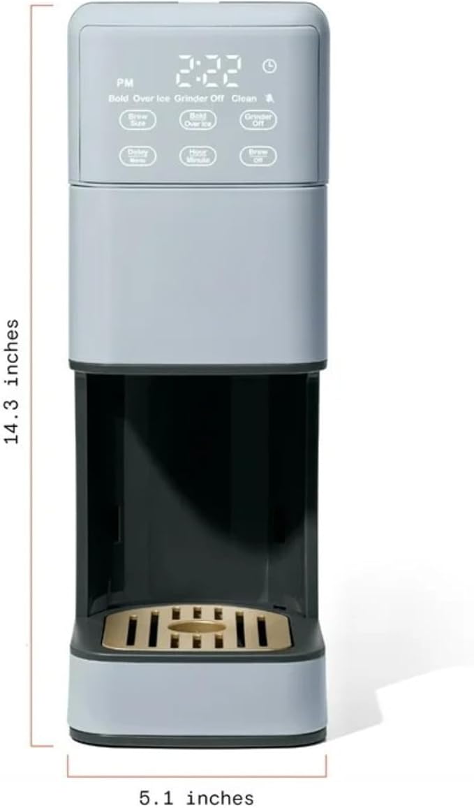 Programmable Single Serve Coffee Maker with Integrated Burr Grinder Touch Controls Fresh Custom Brew Compact Design Easy to Use