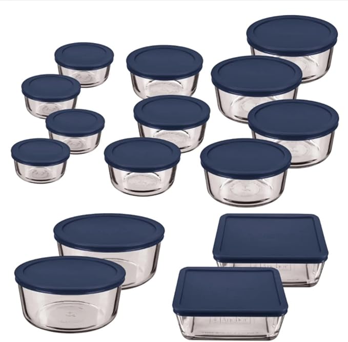 Kitchen Organizer Clear Glass Storage 30 Piece Set Lids Food Storage Containers Kitchen Organizer