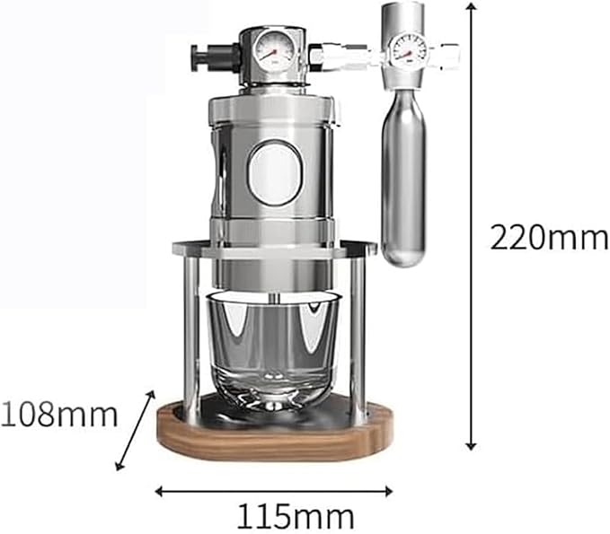 Portable Pneumatic Espresso Maker Manual Air Pressure Coffee Maker Stainless Steel 16Bar Fast Extraction Compact Design with Pressure Gauge for Home Camping