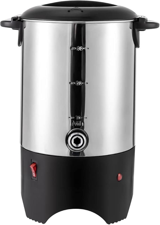 Coffee Urn 5.2L 304 Stainless Steel Electric Coffee Machines 1000W Fast Heating Hot Beverage Dispenser With removable filter and anti-scald handle Suitable for tea coffee or other hot drinks