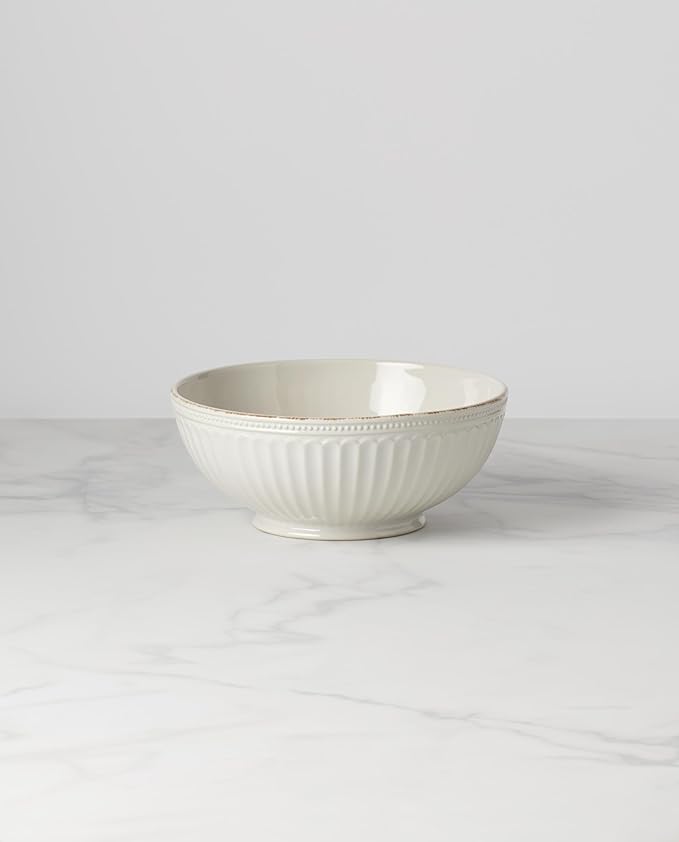 Lenox White French Perle Groove Medium Serve Bowl 3.20 LB