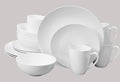 Bone China Coupe Shape Elegance White 16pc Dinnerware Set