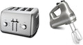 KitchenAid 4-Slice Toaster and 5-Speed Hand Mixer Bundle - KMT4115 and KHM512 Contour Silver