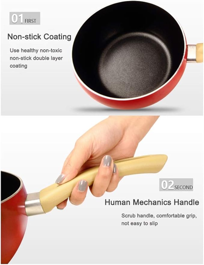 Cookware set Fruit Frying pan milk pot Cooking Pot enamel Soup pot Saucepan Induction Cooker Aluminum kitchen hotpot Casserole(D)