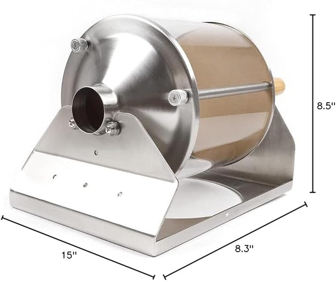 Coffee Bean Roaster110V Gas Stove Coffee Beans Roasting Machine with Funnel &amp Wooden HandleHousehold Coffee Bean Roaster with Metallic ThermometerCoffee Bean Roaster for HomeCoffee Shops