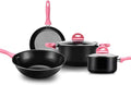 4-Piece Pot SetComfortable HandleStock PotFrying PanWokSaucepanLarge Capacity Non-Stick Pot InductiveSuitable for Gas Induction CookerEasy to Clean Frying Pan/A (A)