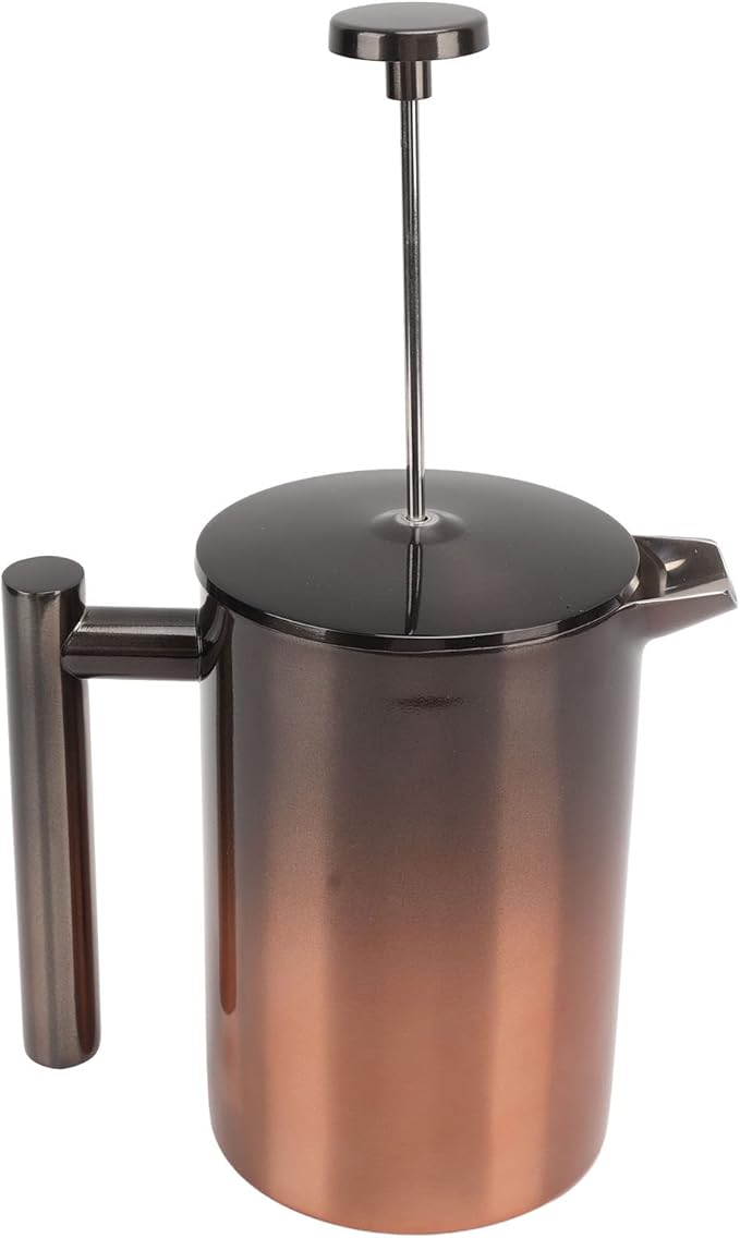 Cyrank French Press Coffee Maker Double Walled Stainless Steel French Press Coffee Pot Gradient Color Design Metal Insulation Coffee Press for Home Outdoor Camping Travel(800ml)