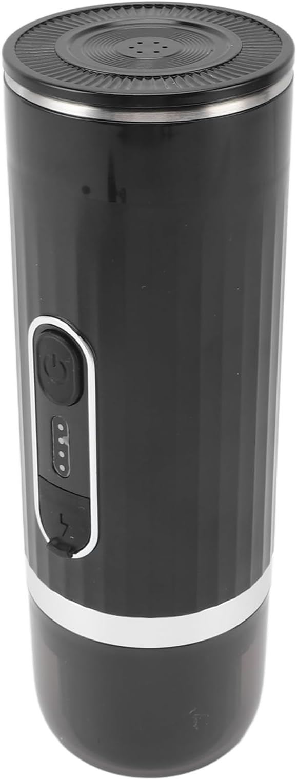 Portable Electric Self-heating 15 Bar Pressure Rechargeable Travel Coffee Machine for Camping Office Travel Lightweight Stainless Steel ABS 7500mAh Battery 80ml Capacity