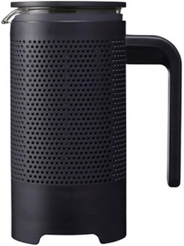 French Press Coffee Maker Large Glass Filter System Café Carafe Teapot plus Stainless Coffee Spoon Cleaner Brush for Hot Cold Brew(Black)