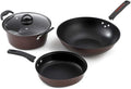 Cooking Pot 3-Piece Non-Stick Pan Set Wok Frying Pan Soup Pot with Anti-Scald Handle and Water-Based NonStick Coating Suitable for Gas Stoves Etc. vision