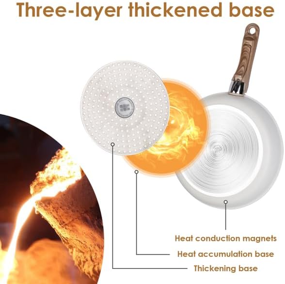 9Pcs Nonstick Cookware Set Kitchen Pots and Pans Set With Detachable Handles Tempered Glass Lids Dishwasher Oven Safe Aluminum Alloy Kitchen Cookware Set