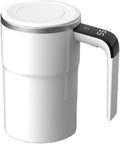 Self Stirring Coffee Mug Magnetic Self Stirring Mug With Digital Temperature Display Electric Mixing Cup For Coffee Milk Tea And Travel UseElectric Stirring Cup(White)