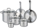 ELO 9504350 6-Piece Cookware Set 2 Frying Pans 24 and 28 cm and 4 Saucepans 12 16 20 and 26 cm Elo Profi Citrine Stainless Steel Induction