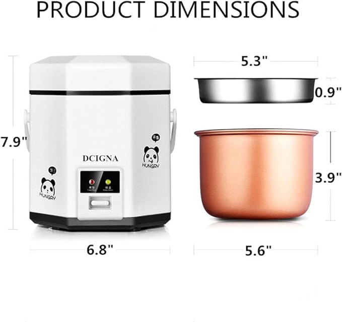 1.2L Mini Rice Cooker Electric Lunch Box Travel Small Removable Non-stick Pot Keep Warm Function Suitable For 1-2 People - For Cooking Soup Rice Stews Grains &amp Oatmeal