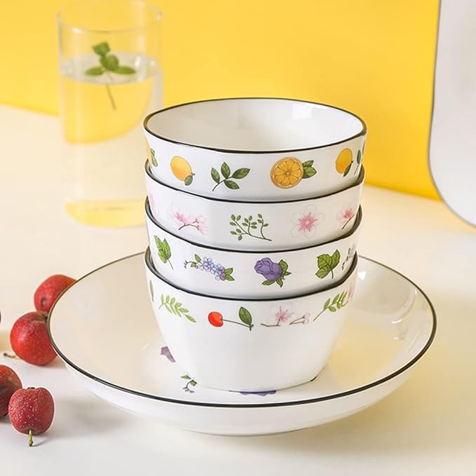 Dinnerware Set - Service for 4 Ceramic PlateMicrowave Oven &amp Dishwasher CompatibleFamily Dining PartyRestaurant Plates