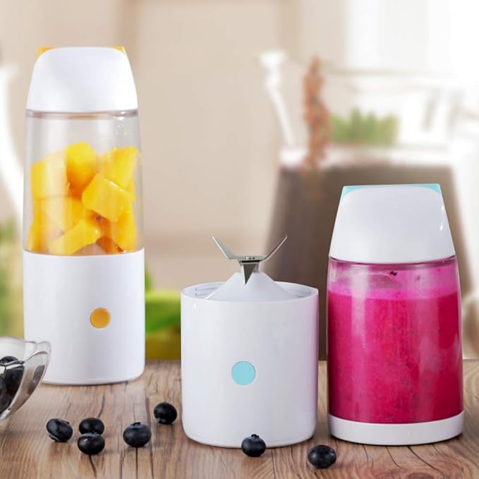 Rechargeable Portable Juicer USB Blender Mini Beverage Cup 400ml Highefficiency Blending of Fruits and Vegetables Smoothies Available in Blue Pink Orange and red.