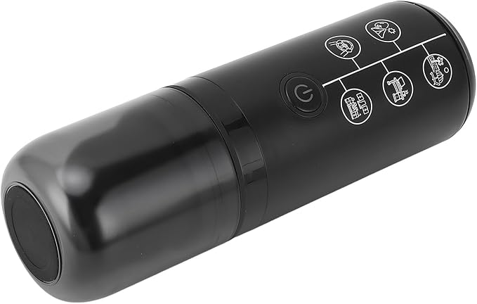 Portable Electric Coffee Machine Cordless Rechargeable 17 Bar Pressure Electric Capsule Coffee Maker for Outdoor Home (Black)