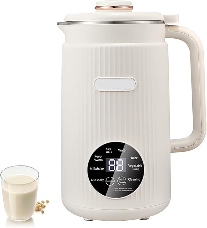 40oz Nut Milk Maker Machine Automatic Soy Milk Maker for Homemade Coconut Oat Soy Plant-Based Milk Non-Dairy Beverages Juice Almond Milk Maker with 12H Delay Start Self Cleaning 10 Blades